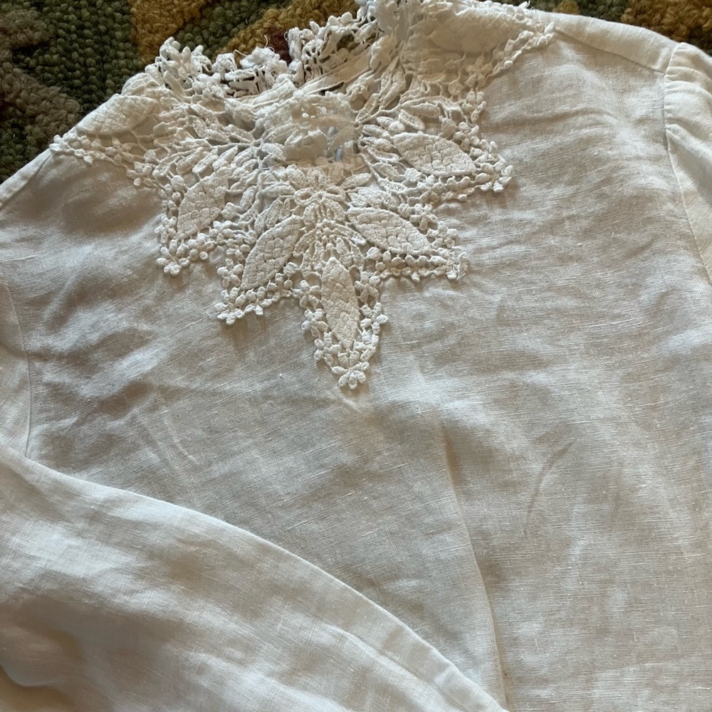 Feminine lace neck top